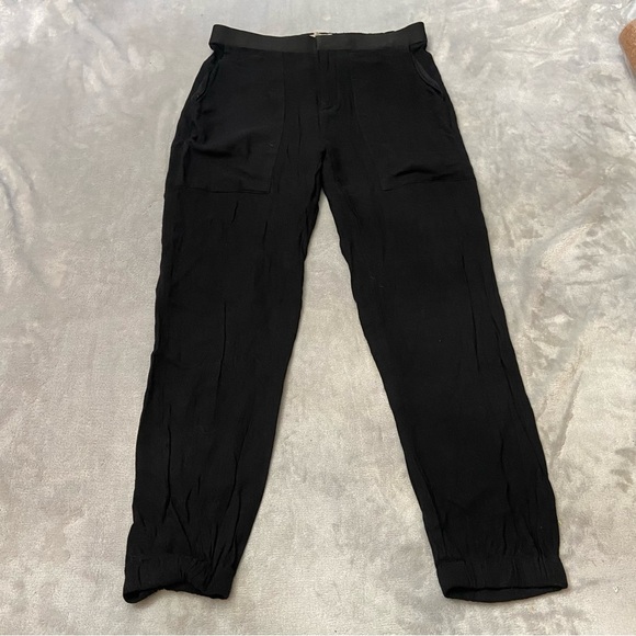 Helmut Lang Black Elastic Back Waist & Ankle Cuff Pants 4076 - Picture 2 of 12